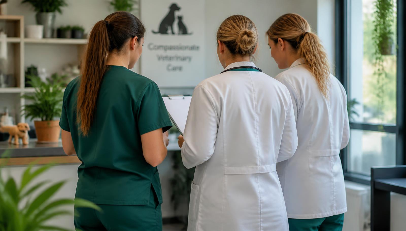 The Duntahane Veterinary Clinic team outside the practice